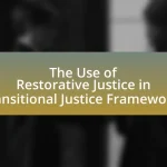 The Use of Restorative Justice in Transitional Justice Frameworks