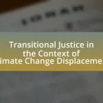 Transitional Justice in the Context of Climate Change Displacement