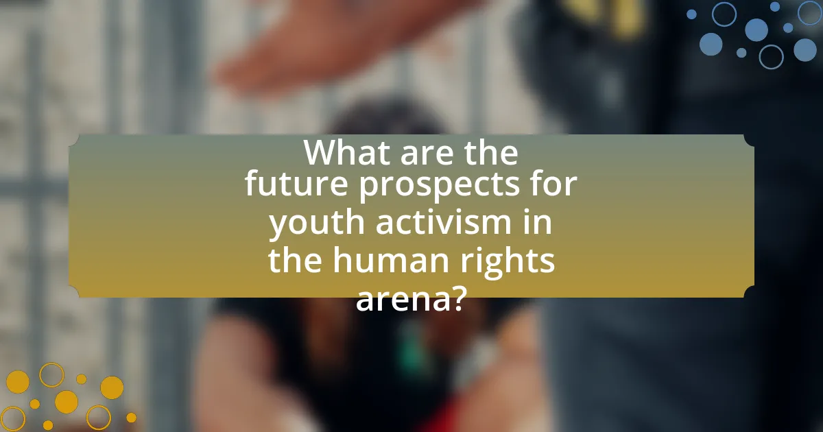What are the future prospects for youth activism in the human rights arena?