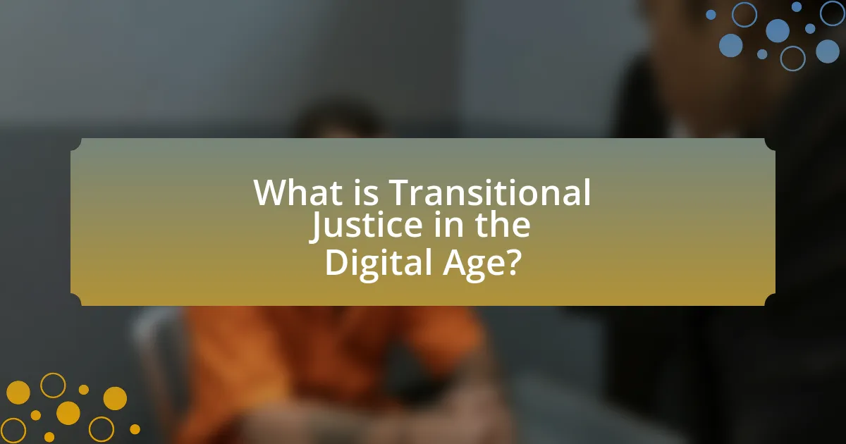 What is Transitional Justice in the Digital Age?
