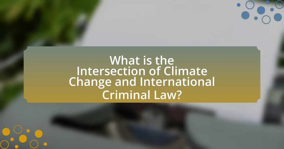 What is the Intersection of Climate Change and International Criminal Law?