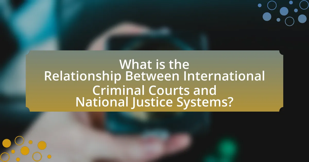 What is the Relationship Between International Criminal Courts and National Justice Systems?